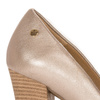 Maciejka Leather Block-Heel Pumps Platform Gold 02629-52/00-1