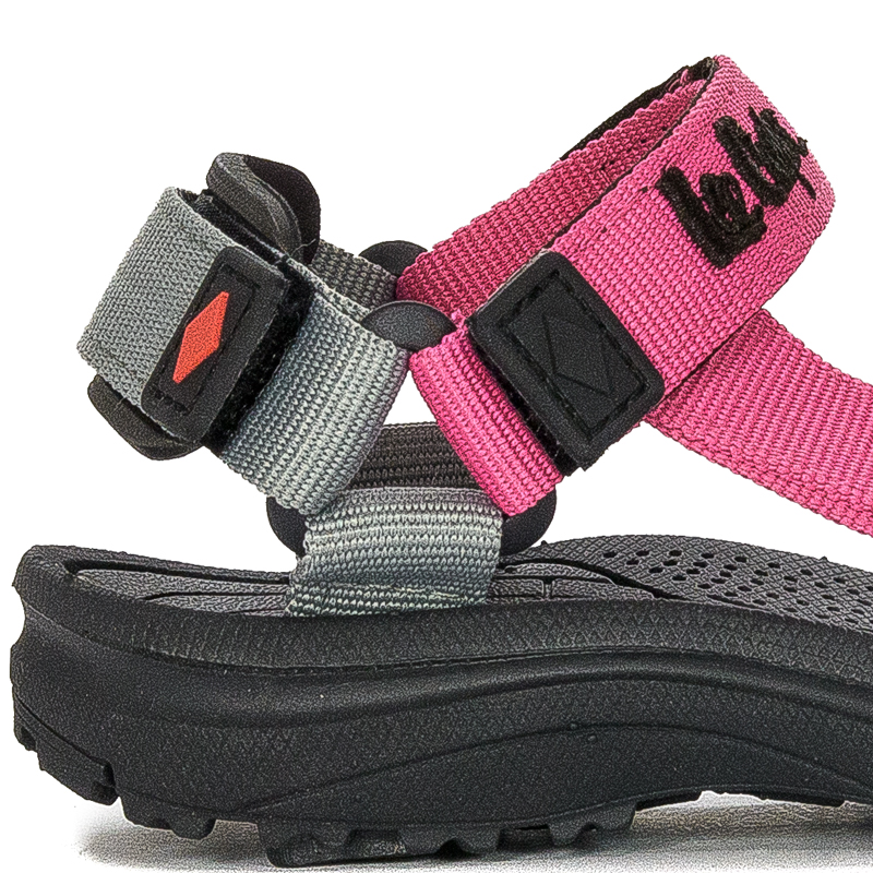 Lee Cooper Children's girls' sandals with Velcro Black Fuxia Fushia