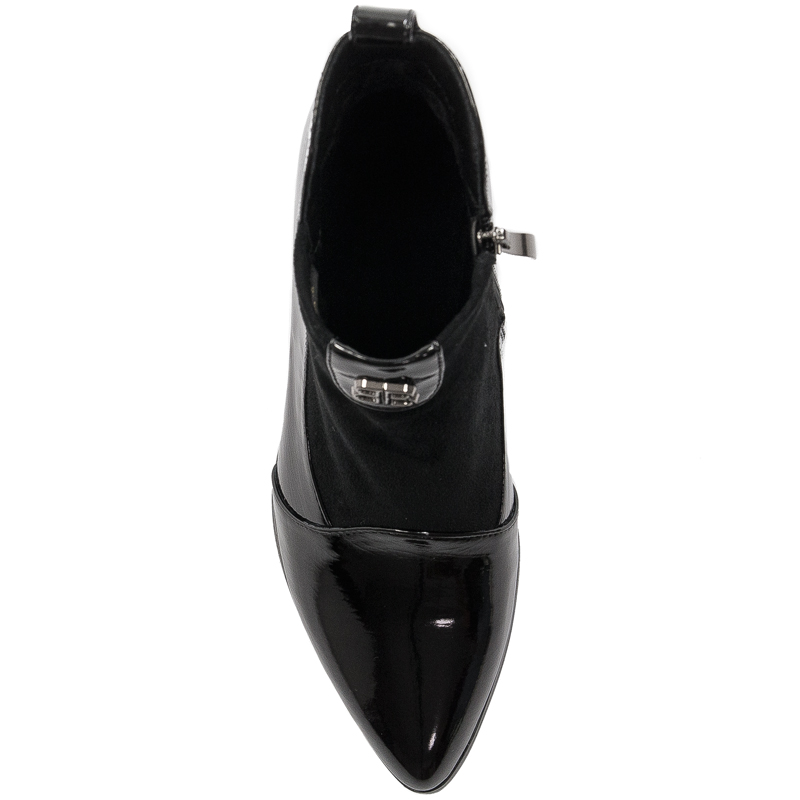 S.Barski Women's boots ankle boots black lacquered