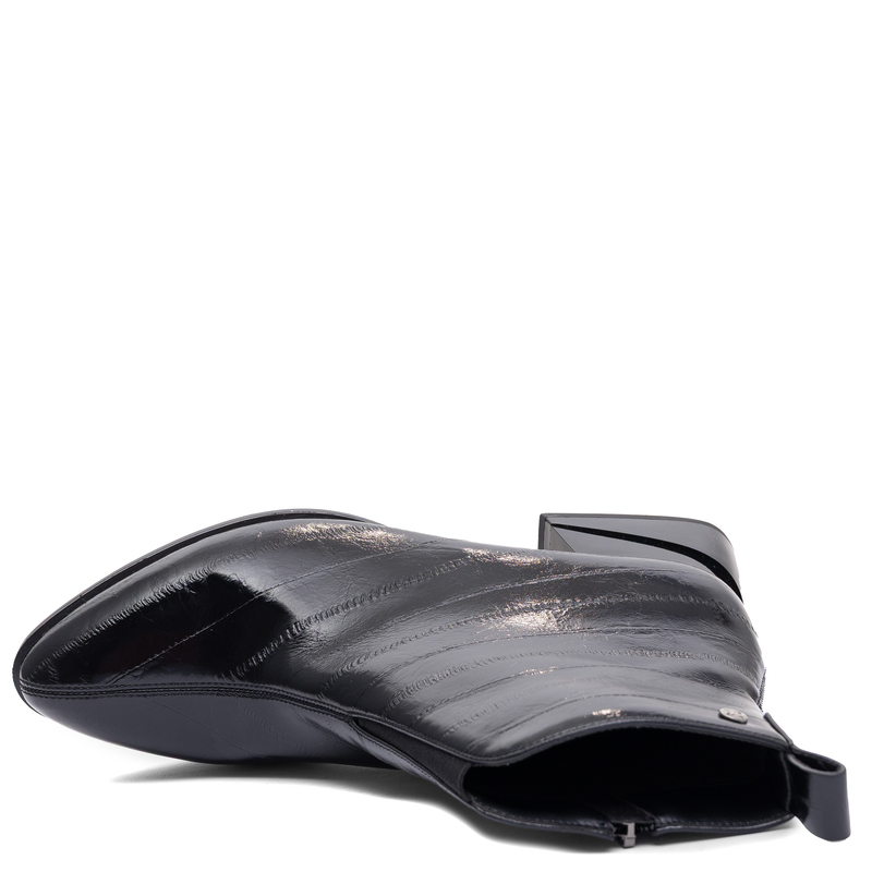 Maciejka Women's Leather Pointed Toe Geometric Block Heel Ankle Boots Black K7675-01/00-7