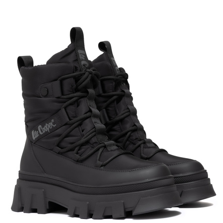 Lee Cooper Insulated Snow Boots Chunky Platform Black LCJ-24-47-3144