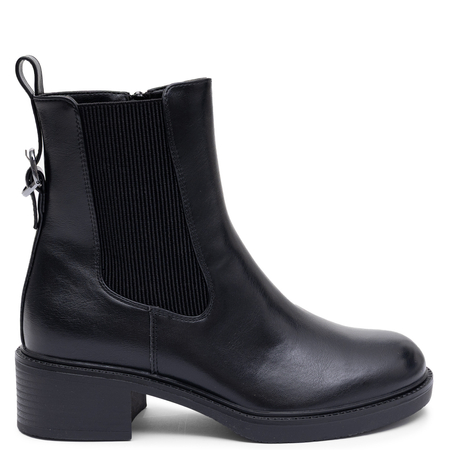 Sergio Leone Classic Insulated Block Heel Ankle Boots Black BT-04