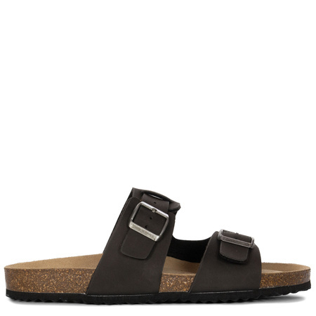 Geox Men's Leather Flip Flops Black