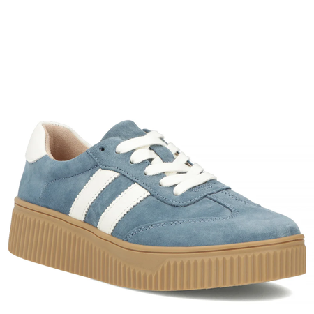 Filippo Skórzane Sneakersy Na Platformie Niebieskie DP6776-26-BL