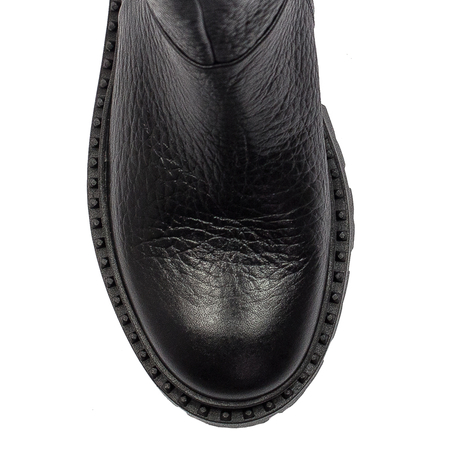 Opra Hana Black Botki Damskie Skórzane