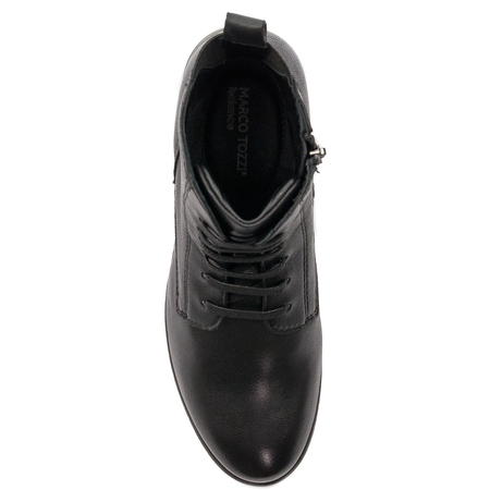 Marco Tozzi Black Comb leather Lace-up Boots