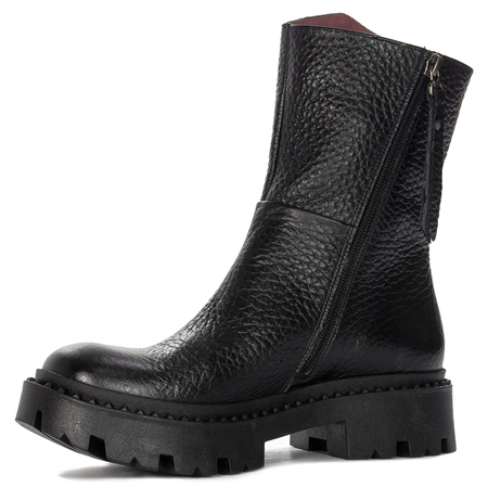 Opra Hana Black Botki Damskie Skórzane