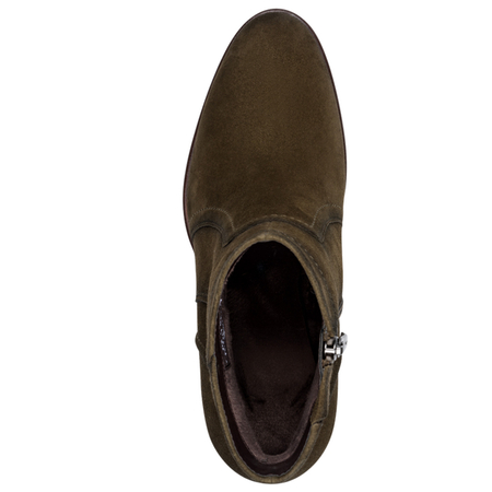 Tamaris Classic Suede Block Heel Ankle Boots Green 1-25313-47-722