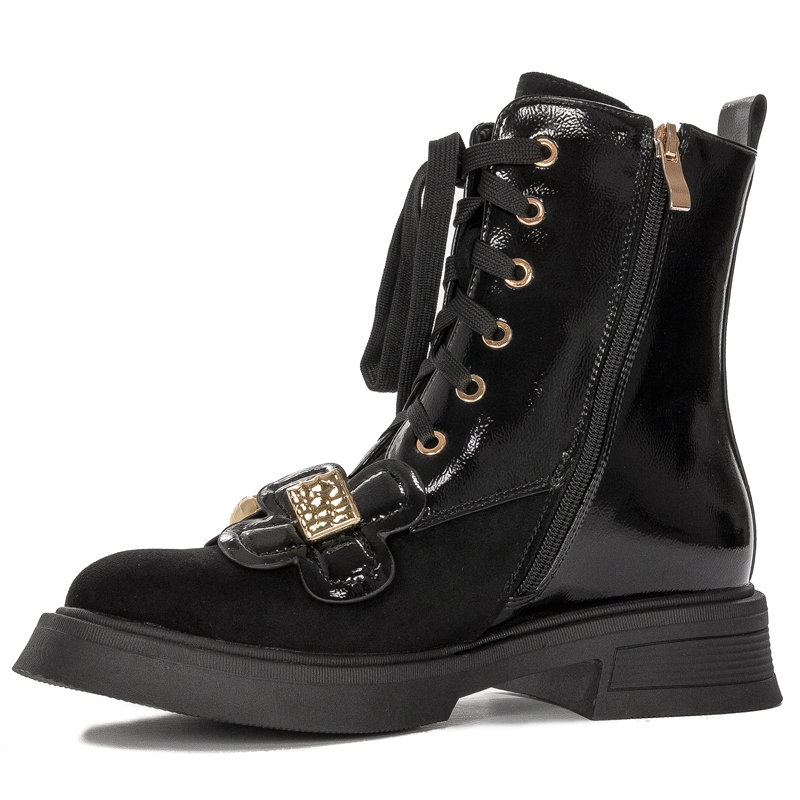 S.Barski Black Botki Damskie Czarne