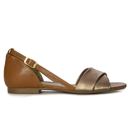 Maciejka 04614-29/00-5 Brown + Dark Gold Sandals