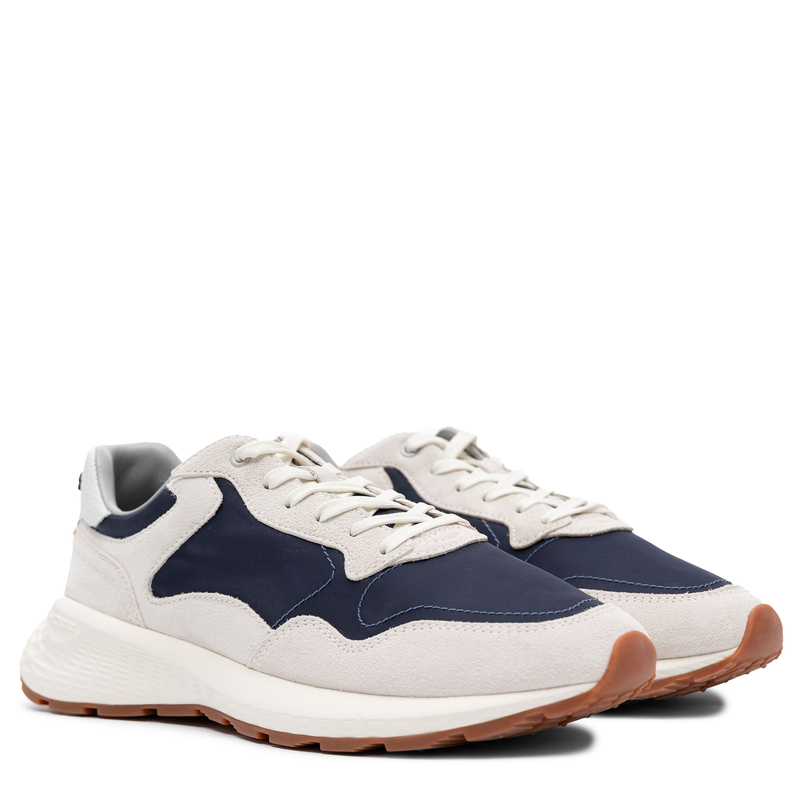 Hoff Men’s Leather-Textile Sneakers Cushioned 5 cm Platform Grey/Navy 12535606