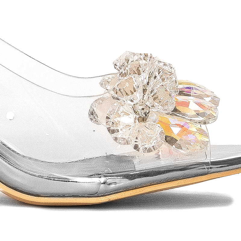 Sca'viola Women's sandals on a high heel Silver