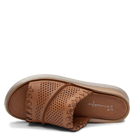 Maciejka Leather Mules Orange Platform Slides L7630-29/00-1