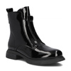 Filippo Patent Leather Ankle Boots With Zipper Black DBT6540-25-BK