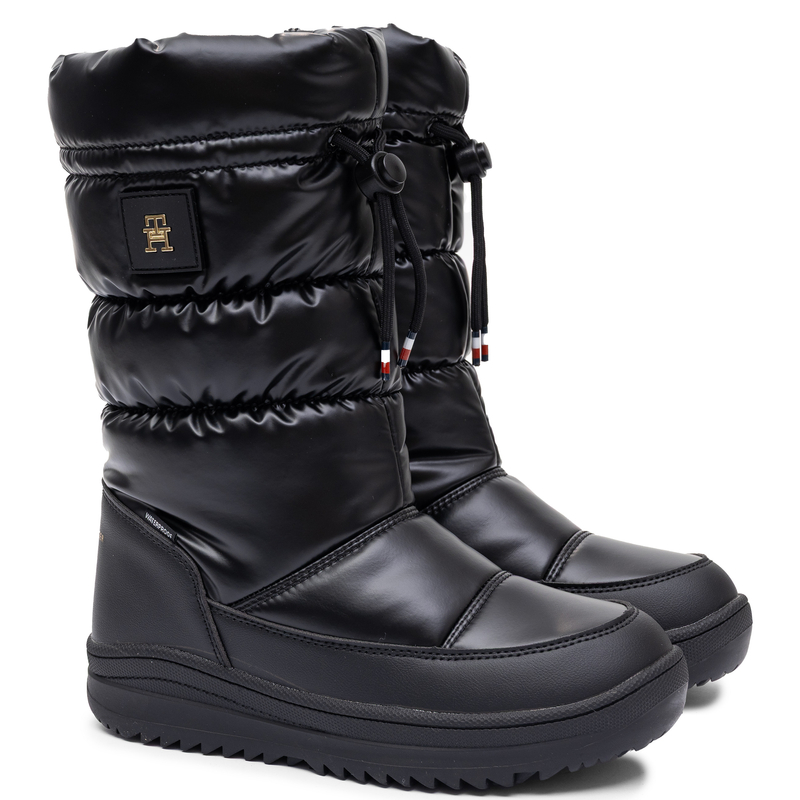 Tommy Hilfiger Wodoodporne Ocieplane Śniegowce Damskie Na Platformie Czarne T3AC-35207