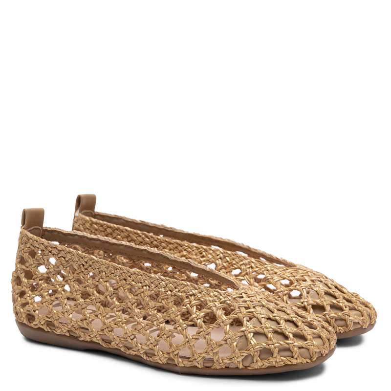 Wonders CH-1005 Woven Braided Low Shoes Gold CH-1005-PLATINO