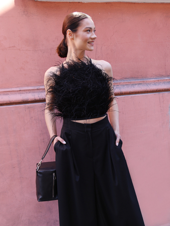 Opra Silk Top Boa Black