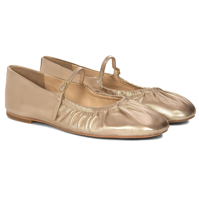 Inuovo Women's Gold Leather Loafers C52010-GOLD