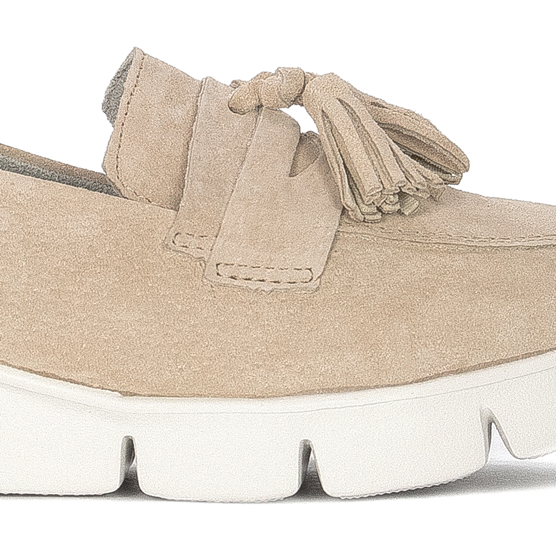 Women's Filippo suede leather shoes with beige wedges