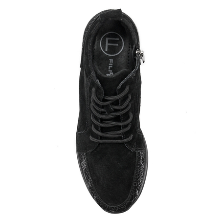 Botki Filippo DBT1504-21 BK skórzane Black Czarne