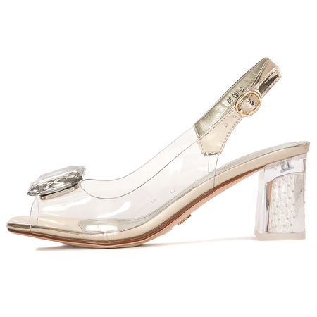 Sca'viola Women's Sandals On A High Heel Gold