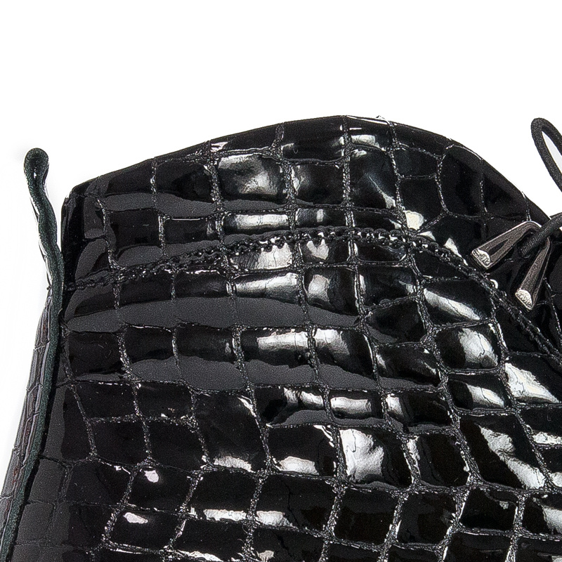 Botki Venezia YSB 0218 501 Black skórzane lakierowane Czarne