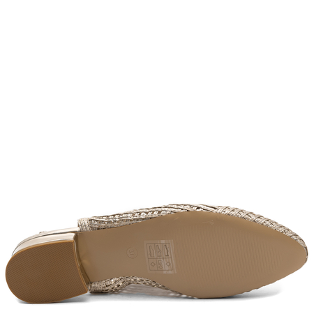 T.Sokolski Woven Openwork Gold Flat Slingback Loafers SR-L26-147-GOLD