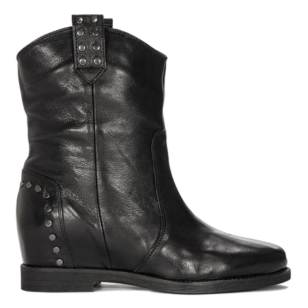 CAFENOIR Women's leather ankle boots Nero black