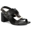 Maciejka Women's Leather Heeled Black Sandals