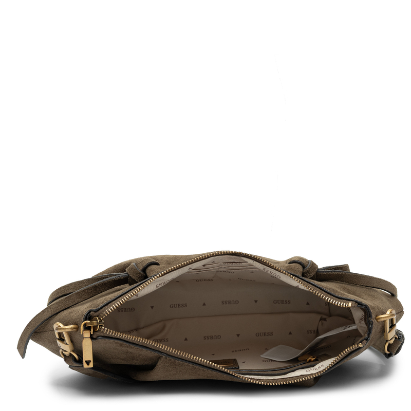 Guess Allegra Suede Baguette Shoulder Bag Olive HWSG2237180-OLIVE