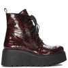 Maciejka Patent Ankle Boots Platform Burgundy 06762-23/00-6