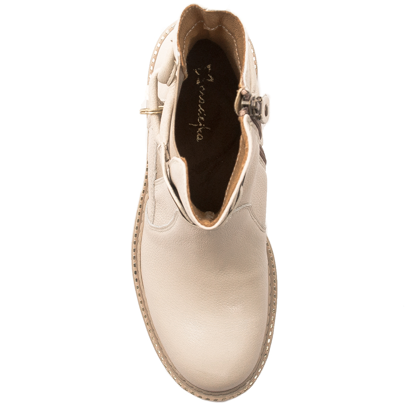 Maciejka Beige Leather Women's Boots