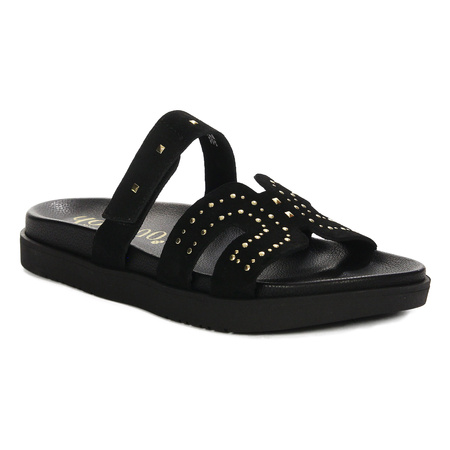Yokono Women's Leather Flip Flops Negro