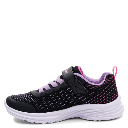 Skechers Sportowe Sneakersy Dziewczęce z Rzepem Czarne 302448L-BKMT