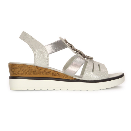 T.Sokolski Women's Leather Sandals Silver