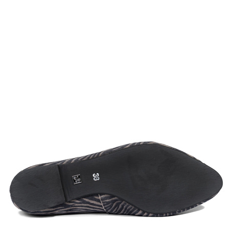 Maciejka Suede Ballerinas Almond Toe Beige-Black 4100W-01/00-8