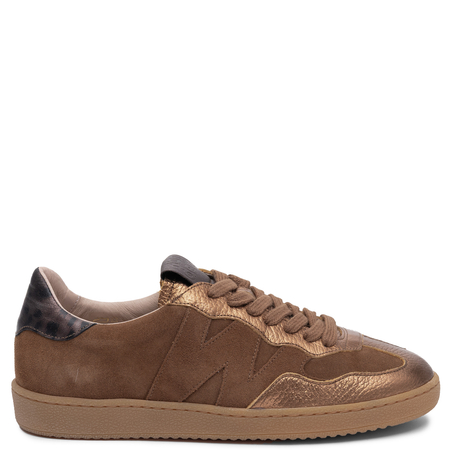 Wonders Suede Lace-up Sneakers Metallic Brown AP-2010