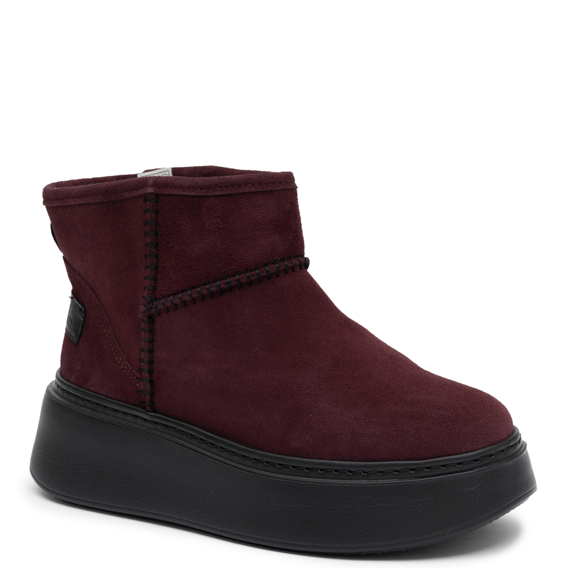 Maciejka Suede Warm Platform Ankle Boots Burgundy 6257W-04/00-4