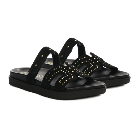 Yokono Women's Leather Flip Flops Negro