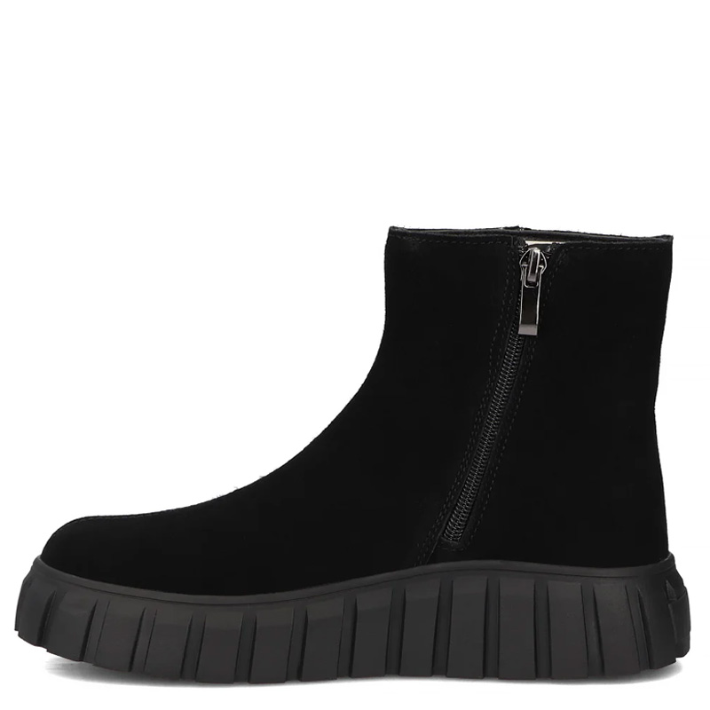 Filippo Women's Suede Platform Ankle Boots Side-Zip Black DBT6301-25-BK