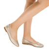 Maciejka Leather Ballet Flats Almond Toe Flat Sole Gold 04100-25/00-8
