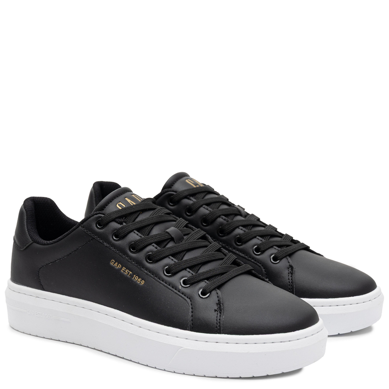 GAP Skórzane Męskie Sneakersy na Platformie Czarne GPM6164100003