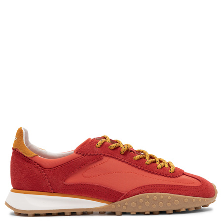 Hoff Women’s Retro Leather-Textile Sneakers Flat Sole Red 12635415