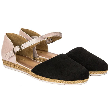 Maciejka 04536-01/00-5 Black+Pink Flat Shoes