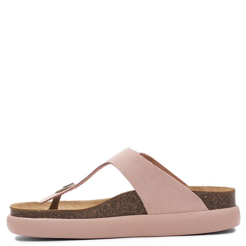 Scholl Leather Ergonomic Platform Toe-Post Sandals Pink F01219-1048
