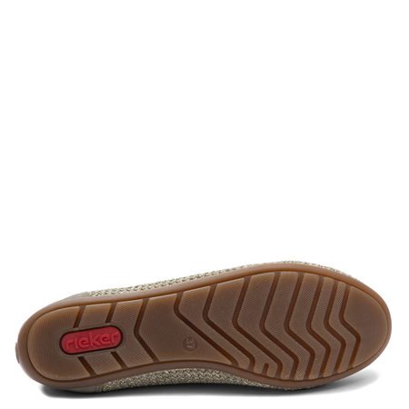Rieker Comfortable Woven Ballerinas With Bow Green 43850-52