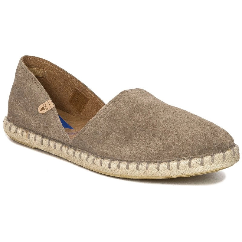 Verbenas Carmen Espadryle Damskie Zamszowe D'Orsay Beżowe CARMEN-SER-PIEDRA