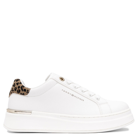 Tommy Hilfiger Platform Women’s Sneakers With Leopard Heel White T3A9-33986-1842A472
