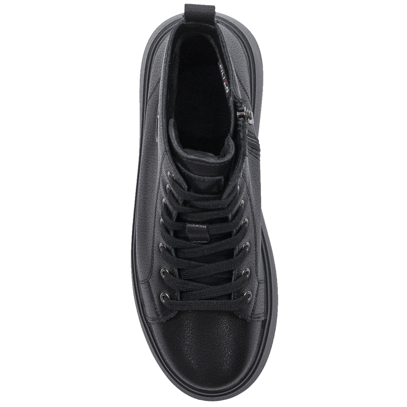 Filippo Leather Platform Ankle Boots With Zip And Laces Black DBT6338/25 BK