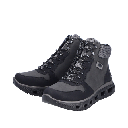 Rieker Insulated Ankle Boots Lace-Up Black M6023-45-BLACK